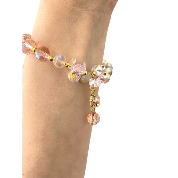 Pink Swarovski Beaded Charm Bracelet - Picture 12 of 12